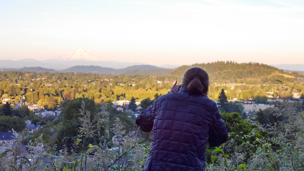 Arno captured me, capturing the mountain. 