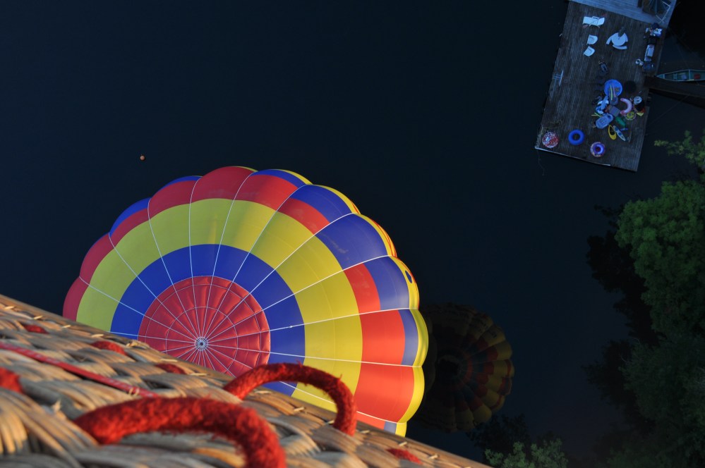 Tara took this one. Isn't it a wonderful perspective? There is a balloon below us, and our own reflection as well.