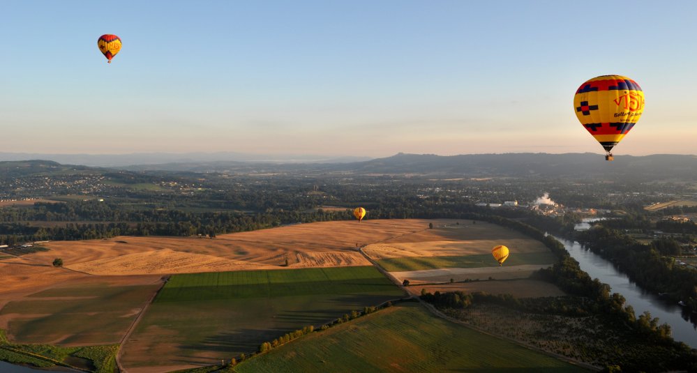 Oregon fields from above