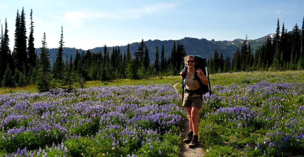 Me in a field of lupine. Tired and delighted.