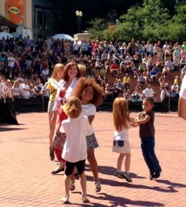 Kids dancing while we wait for the event to begin.