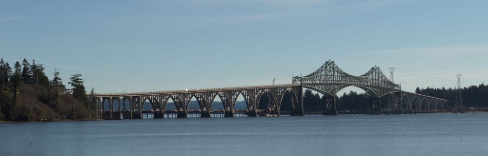 Conde McCullough Memorial Bridge, in North Bend, Oregon