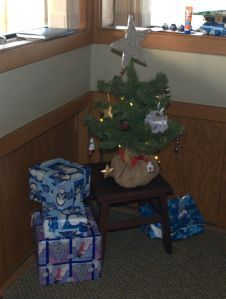 Arno's little tree that he put up in our room.