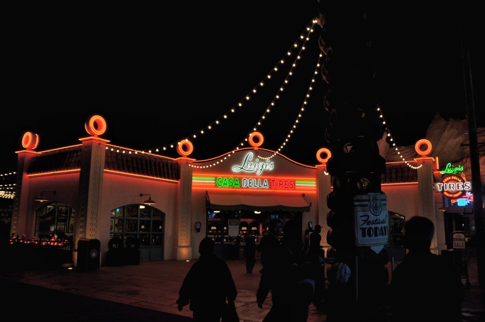 Luigi's tire shop looks exactly like it does in the movie, including the leaning town of tires.