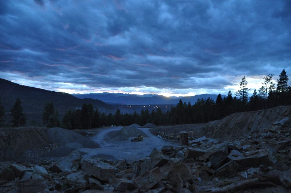Tara took this one, and I love it! This is what we call "the pit." It's a rock quarry down the mountain from the cabin. 
