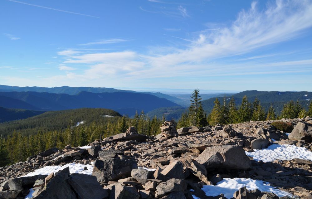 The glorious sun had baked the rocks dry at the top.
