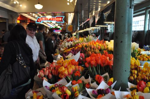 Springtime colours at Pike Place Market.