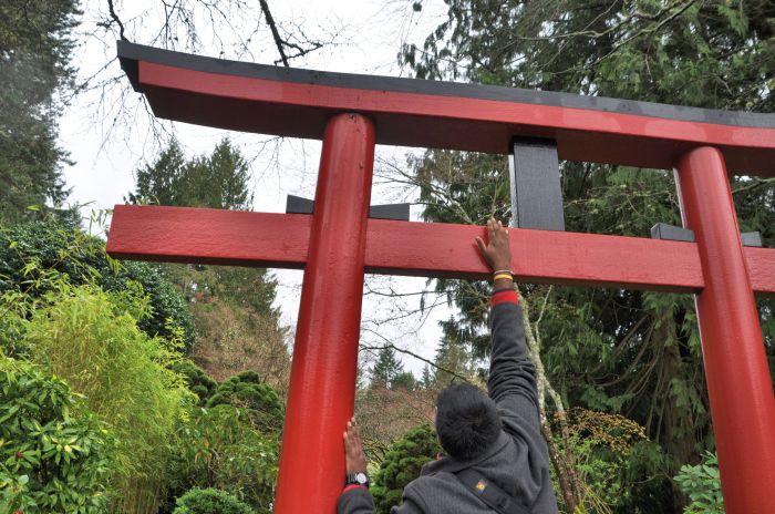 Entering the Japanese garden