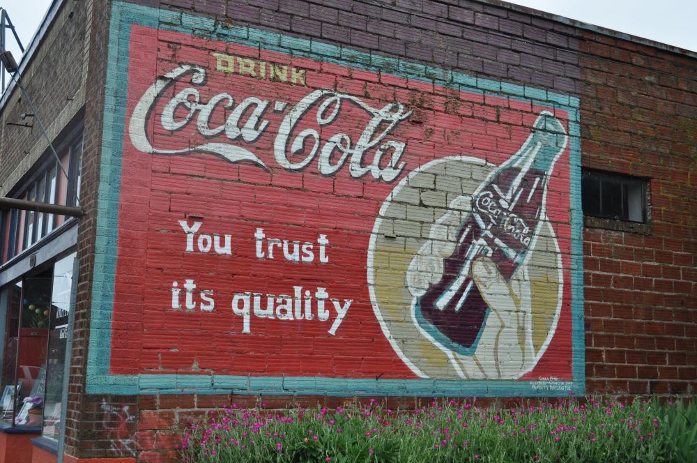 Here someone has salvaged an old Coke advertisement.
