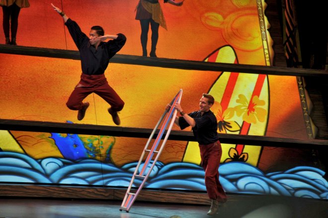 These dancers leapt through the air, launched from stylized surfboards in a piece from Lilo and Stitch, another of my top 5 Disney movie faves.