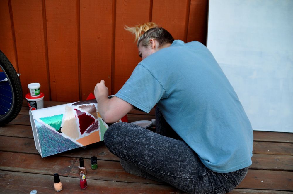 Tara worked away at this project. At first I meant to add my touches and make it a team effort, but it turned out so beautifully I couldn't bring myself to interfere.