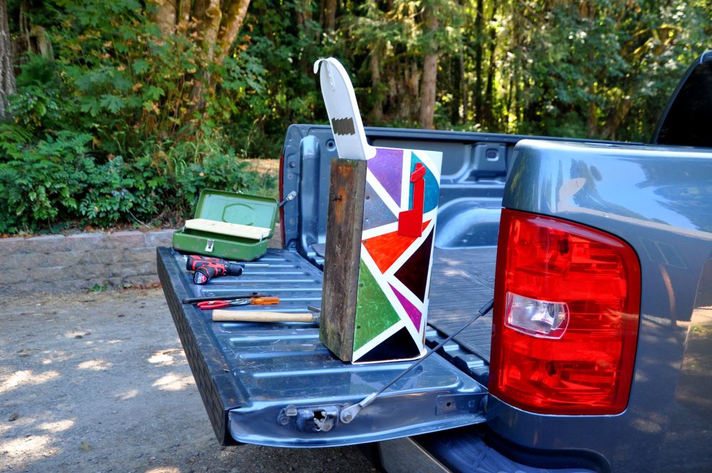 Ready for mounting, in the back of my step-father's pickup.