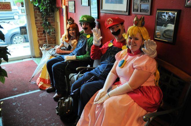 For lunch, Tara and I went to an Italian restaurant. I suppose it was obvious we would find these folks there too.