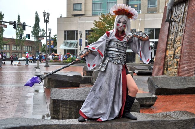 One of the many gorgeous cosplayers on a warm and rainy Vancouver day in September.