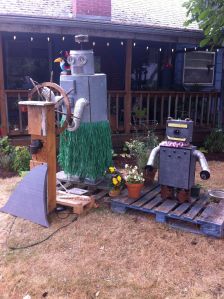 Seafaring robots dressed for the party.