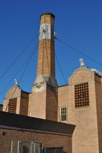The picturesque chimney at Chapman School.