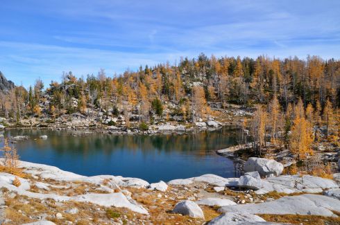 Another view of the ear-shaped Leprechaun Lake.