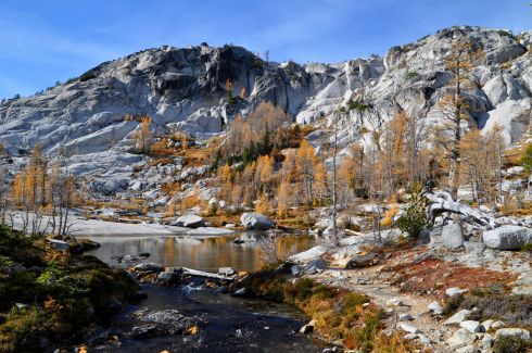 The spot where I stopped to soak my feet and chat with the fisherman.