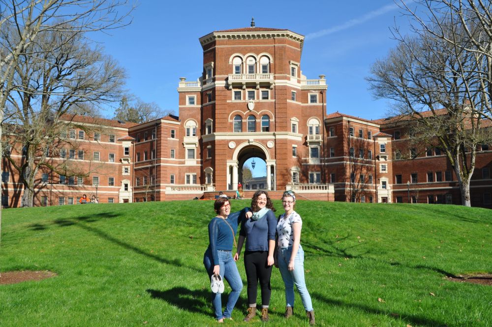 I took Tara and two friends to check out college campuses.