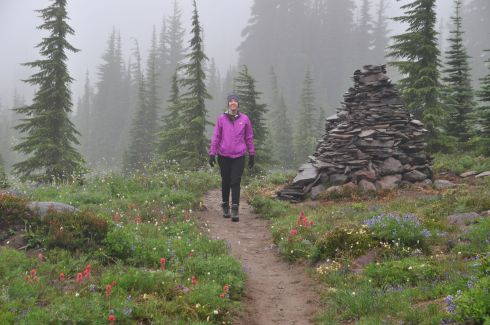 The shale rock here allows for some of the most astonishing cairns I have ever seen. They look like ancient human ruins.