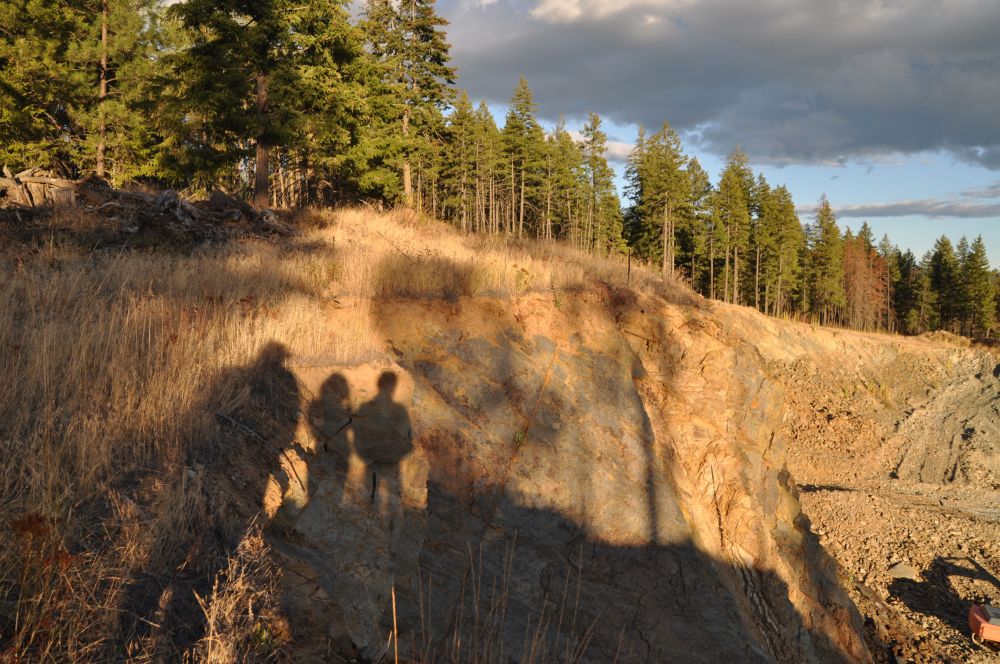 This image really appeals to me. The three of us standing in the setting sun, gazing across the rock face of the quarry.