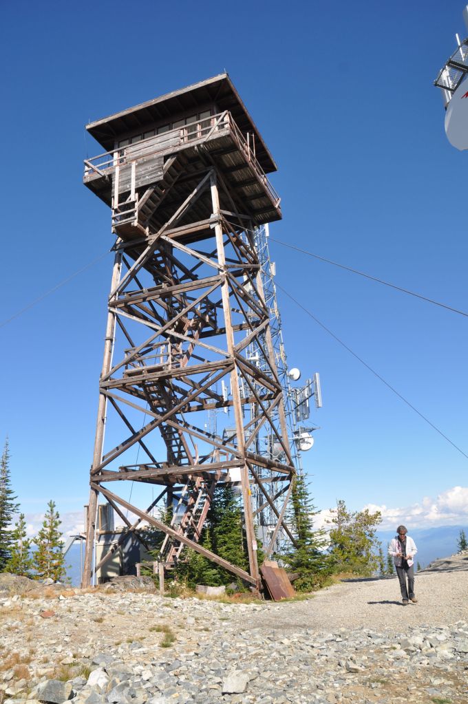 J at the base of the lookout. Tara and I climbed two flights and stopped when the steps did.