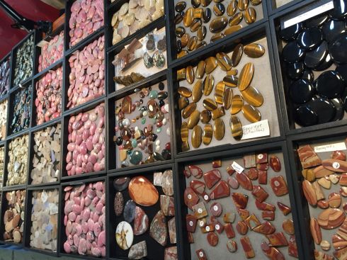 These were the shiny jewelry-looking pieces, but I preferred the regular rocks.