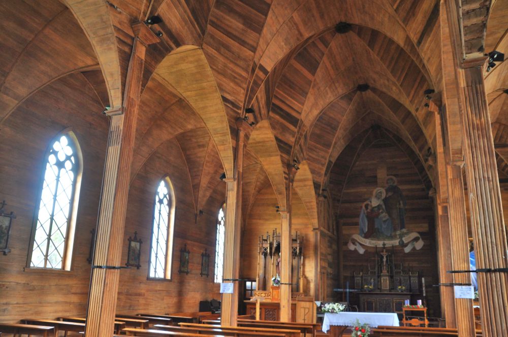 Inside the church were arches built of wood - the first time I have seen this structure in wood instead of stone.