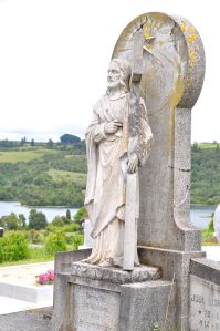 A headstone at the cemetery in Puerto Octay.
