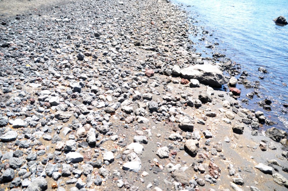 Pumice rocks on the beach.