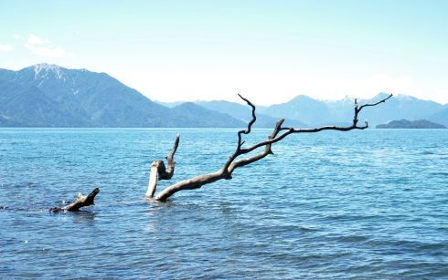 Todos los Santos with Cerro Tronador in the distance.