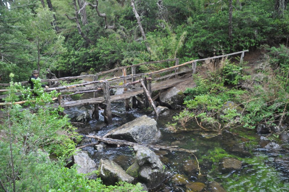 The bridge between Lago Chico and Laguna El Toro.