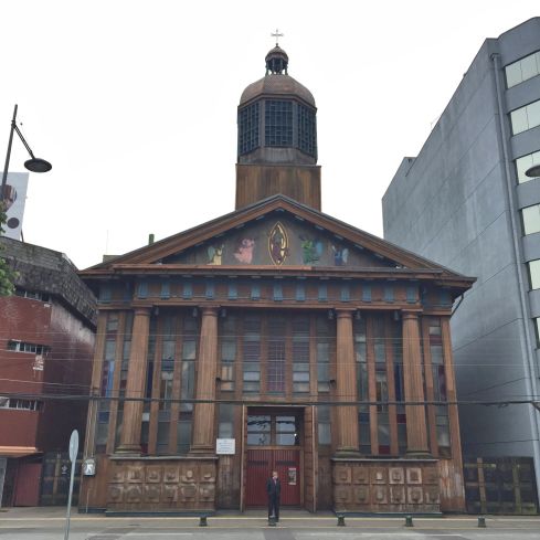 A wooden church in Puerto Montt.
